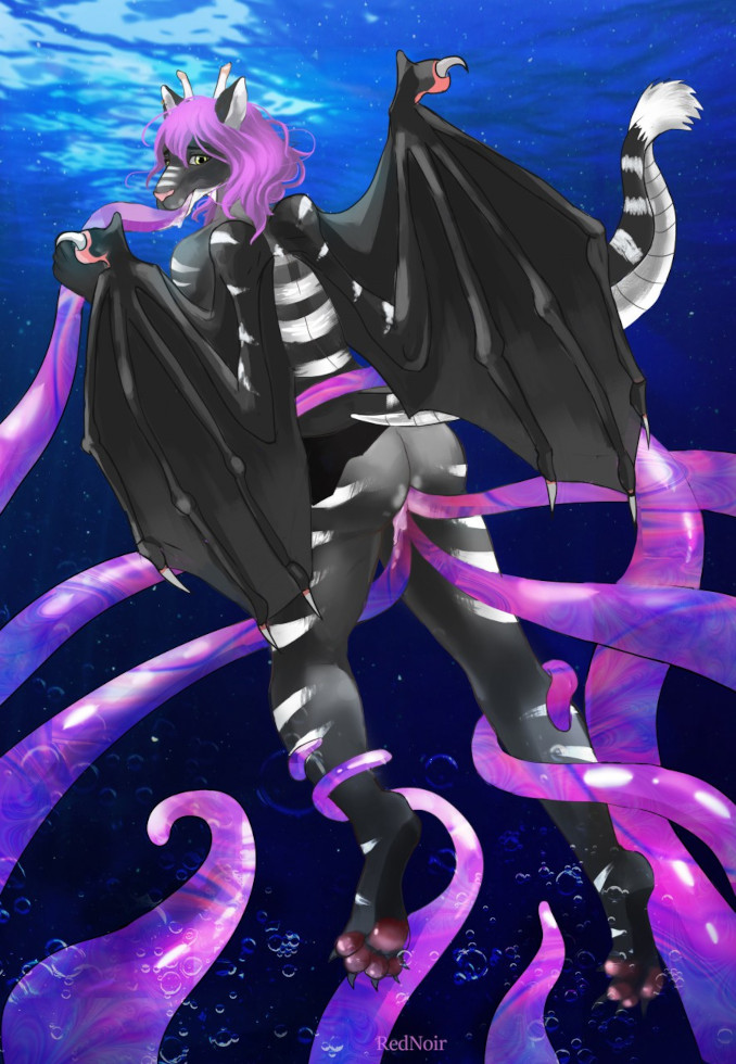 hybrid gay water sea tentacles violence sex YCH Male surprise tabby-twogon