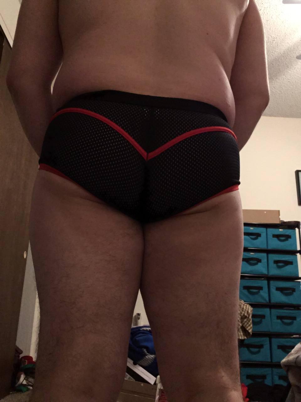 male butt underwear mesh trunks